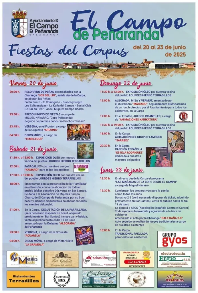 Programa de las fiestas de El Campo