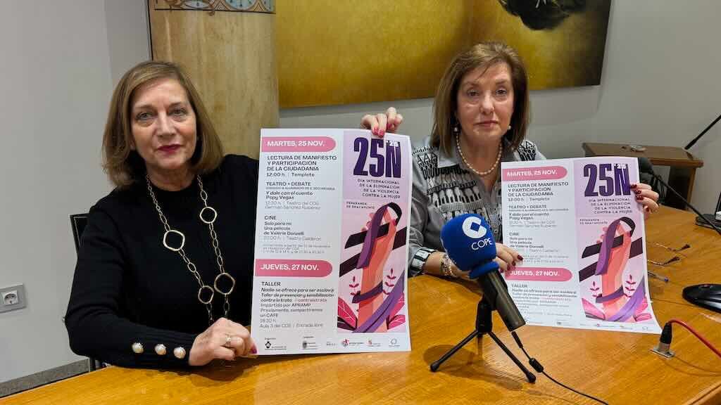 La alcaldesa de Peñaranda y la concejala de Igualdad han presentado los actos del 25N